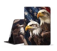 JDHJFBFJNP Case for Samsung Galaxy Tab S9 FE 5G 10.9 Inch/Galaxy Tab S9 11 Inch 2023, Premium PU Leather Stand Folio Cover with Auto Sleep/Wake, American Flag Bald Eagle