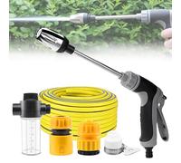 JDHUIOO 3 Pattern Spray Gun for Garden Hose, High Pressure Hose Pipe Spray Gun with Anti-Leak Quick Connector, Adjustable Water Nozzle for Car Washing, Plant Watering & Lawn Care and 5 Meter Hose