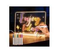 JDHUIOO LED Drawing Board for Kids Glow Up Doodle Pad with 7 Colour Pens, Reusable Light Up Writing Tablet for Children, Portable Magic Board for Home Travel & Educational Toys Gift,35 * 25 cm