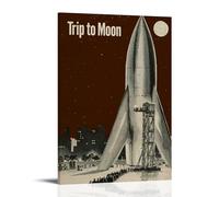 JDHUOXIAO A Trip to The Moon Poster Wall Art Aesthetic Cover Poster Design Painting for Living Room Bed Room 20x30inch(50x75cm) Frame-style