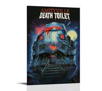 JDHUOXIAO Amityville Death Toilet Poster Wall Art Aesthetic Cover Poster Design Painting for Living Room Bed Room 24x36inch(60x90cm) Frame-style