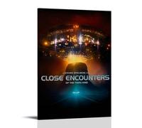 JDHUOXIAO Close Encounters of The Third Kind Poster Wall Art Aesthetic Cover Poster Design Painting for Living Room Bed Room 24x36inch(60x90cm) Frame-style