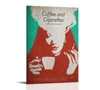 JDHUOXIAO Coffee And Cigarettes Poster Wall Art Aesthetic Cover Poster Design Painting for Living Room Bed Room 20x30inch(50x75cm) Frame-style
