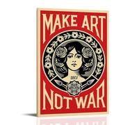 JDHUOXIAO Make Art Not War Poster Wall Art Aesthetic Cover Poster Design Painting for Living Room Bed Room 08x12inch(20x30cm) Frame-style