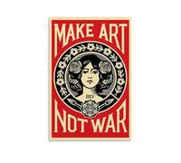 JDHUOXIAO Make Art Not War Poster Wall Art Aesthetic Cover Poster Design Painting for Living Room Bed Room 24x36inch(60x90cm) Unframe-style