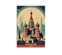 JDHUOXIAO Moscow Poster Wall Art Aesthetic Cover Poster Design Painting for Living Room Bed Room 24x36inch(60x90cm) Unframe-style