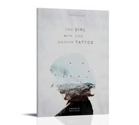 JDHUOXIAO The Girl with The Dragon Tattoo Poster Wall Art Aesthetic Cover Poster Design Painting for Living Room Bed Room 08x12inch(20x30cm) Frame-style