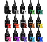 JDiction 15 Colors UV Resin, Odorless Hard Solid Coloured UV Resin for Jewelry Making, Casting and Coating, Crafts and Decoration(20g Each)
