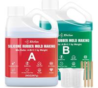 Jdiction 36oz Silicone Mold Making Kit, Super Elastic Liquid Silicone for Mold Making, Fast Cure Silicone Rubber for Casting Resin Molds (10A)