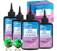 JDiction 400g UV Resin New Formula Crystal Clear UV Resin Solar Cure Sunlight Activated Hard UV Resin Kit for Jewelry Making Casting and Coating DIY