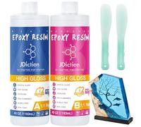 JDiction Epoxy Resin 80OZ - Epoxy Resin Kit Crystal Clear, 1:1 Mix, Non Toxic, Bubble Free & Self Leveling Casting Resin for Art Craft, Jewellery Making & Crafts