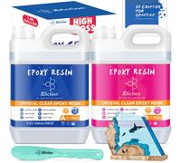 JDiction Epoxy Resin 948ml/32oz - 2X UV Resistant Resin Crystal Clear Resin Kit for Jewellery Art Crafts Self Leveling Easy 1:1 Ratio Non-Toxic