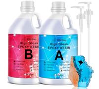 JDiction Epoxy Resin, Clear High Gloss 1 Gallon/128oz Epoxy Resin Self-Leveling Coating and Casting Resin for Jewelry Making, Table Top, Wood and Mold Crafts