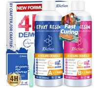 JDiction Fast Curing Epoxy Resin, 20OZ/600ML 4H Demold Epoxy Resin Kit -Crystal Clear, Bubble-Free, Not-Yellowing, Self-Leveling for Art Resina, Jewelry, Craft, Fast Casting & Easy Mix Epoxy Resina