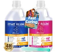 JDiction Fast Curing Epoxy Resin, 4 Hours Demold Upgrade Formula, 1gallon / 3.8L Fast Curing and Bubble Free Epoxy Resin, Crystal Clear Epoxy Resin