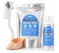 JDiction ResinCrete Decor-Etch Stone Effect Microcement Kit - Aggregate Inlaid & Acid-Etch Formula | High Hardness & Fast Curing | 5:1 Precision Mix for Real Stone Texture (990g Powder+198g Liquid)