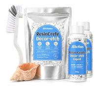 JDiction ResinCrete Decor-Etch Stone Effect Microcement Kit - Aggregate Inlaid & Acid-Etch Formula | High Hardness & Fast Curing | 5:1 Precision Mix for Real Stone Texture (1000g Powder+200g Liquid)