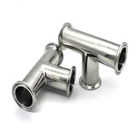 JDIME 19 25 32 38 45 51 57 63 76 89 102 108mm O/D 304 Stainless Steel Sanitary Ferrule 3 way Tee Connector Pipe Fitting 2" Tri Clamp(51mm x Ferrule 64)