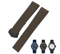JDIME 20mm 22mm Rubber Silicone Watch Strap，For Tag Heuer F1 CARRERA AQUARACER 300 WAY201A WAY211C Watchbands Accessories(Brown Black Buckle,22mm)