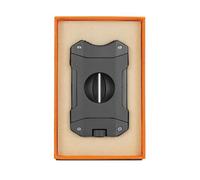 JDIME 3-in-1 Stainless Steel V-Cutter, Professional Precision Wedge Cut Tool with Integrated Holder and Rotating Base, Handheld Clipper with Built-in Punch(A)