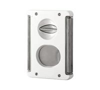 JDIME 4-in-1 Cigar Cutter Multi-Tool, Precision V-Cut and Guillotine Duo, Integrated Stand with Built-in Punch, Professional Metal Accessory(D)
