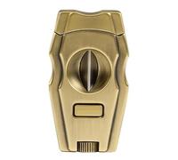 JDIME Cigar Cutter Stainless Steel Double Blade Guillotine Metal Pocket Smoking Tool Case Silver Black Zinc Alloy(F)