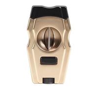 JDIME Cigar Cutter Stainless Steel Double Blade Guillotine Metal Pocket Smoking Tool Case Silver Black Zinc Alloy(H)