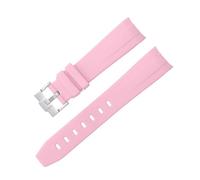 JDIME Curved No Gap Rubber Strap For Omega Speedmaster Watch Replacement Band Men Women 20mm Watchbands silver gold rose black buckle(B,21mm black buckle)