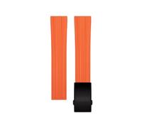 JDIME For Omega Moonwatch Speedmaster 007 Seamaster 300 Planet Ocean AT150 Soft Watch Strap 18mm 19mm 20mm 21mm 22mm Fluororubber Watchbands(Orange Black Buckle,18mm)