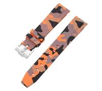 JDIME For Omega Swatch MoonSwatch Curved End Silicone Rubber Bracelet Men Women Sport Watch Band Accessorie 20mm(Camo orange01)