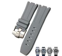 JDIME Natural Resin Fluorine Rubber 28mm Watchband Replacement For Audemars Royal Oak Piguet Offshore For AP Watch Strap(Gray,28mm)