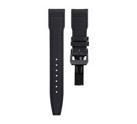 JDIME Nylon Canvas Leather Watchband 21mm 22mm For IWC Strap SPITFIRE MARK 18 Portugieser Portofino Pilot IW3777 Wristband(BLUE black buckle A,20MM)