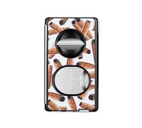 JDIME Professional 5-in-1 Cigar Cutter Tool, Precision V-Cut and Flat Clipper with Hidden Holder, Artistic Patterned Metal Accessory, Multi-Functional Handheld Multi-Tool(F)
