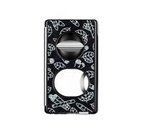 JDIME Professional 5-in-1 Cigar Cutter Tool, Precision V-Cut and Flat Clipper with Hidden Holder, Artistic Patterned Metal Accessory, Multi-Functional Handheld Multi-Tool(P)