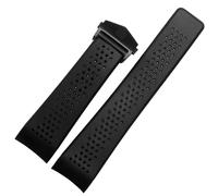 JDIME Silicone Strap Substitute For TAG HEUER Breathable Tape Super Carlisla Racing Diving Men's And Women's Rubber Strap 22 24MM(Black Black,24mm)