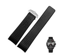 JDIME Silicone Strap Substitute For TAG HEUER Breathable Tape Super Carlisla Racing Diving Men's And Women's Rubber Strap 22 24MM(Black Silver,24mm)