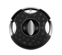 JDIME Stainless Steel Cigar Cutter, Precision Oval Double Blade Guillotine Tool, Vibrant Patterned Round Clipper, Ergonomic Dual-Loop Handheld Accessory(A)