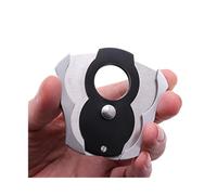 JDIME Stainless Steel Cigar Cutter, Professional Precision Double Blade Guillotine Tool, Sculpted Angular Silhouette Handheld Clipper, Monochromatic Modern Accessory(Black)