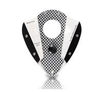 JDIME Stainless Steel Cigar Cutter, Professional Precision Double Blade Guillotine Tool, Shield and Angular Sculpted Silhouette Clipper, Metal Accessory(A)