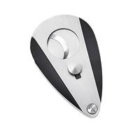 JDIME Stainless Steel Cigar Cutter, Professional Precision Double Blade Guillotine, Water-Drop Silhouette Handheld Clipper, Polished Metal Accessory(A)