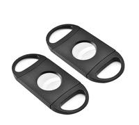 JDIME Stylish and Minimalist Cigar Cutter, Portable Stainless Steel Round Cigar Scissors.(BLACK-2PCS)
