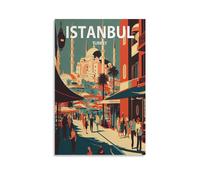 Jdjdu Istanbul Vintage Travel Posters Gift Wall Decor Painting Poster Canvas Art Poster