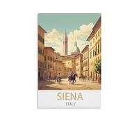 Jdjdu Siena Italy Vintage Travel Poster Gift Wall Decor Painting Poster Canvas Art Poster