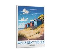 Jdjdu Wells Next The Sea England Vintage Travel Poster Gift Wall Decor Painting Poster Canvas Art Poster