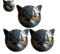JDKJAG 1/2/3pcs Black Cats Stone Sculpture, Lifelike Elegant Cats Sculpture DéCor, 8cm Unique Design Black Cat Gifts, Cute Blacks Catss Decoration for Cat Lovers (3pc)