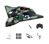 JDKJAG 2.4GHz Remote Control Foam Airplane Toy with LED Lights, 360° Stunt Flights, 100m Range - EPP Crash-Resistant RC Plane for Kids 8-12 & Adults,Toy Plane (Green)