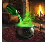 JDKJAG 20/25/30cm Halloween Witch Bucket, Halloween Plastic Witches Cauldron with Floating Mist, Witches Cauldrons Halloween Decor, Indoor Outdoor Halloween Decorations (C-30cm)
