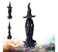 JDKJAG 20/30cm Halloween Witch Statue Decor, Halloween Witch Decorations Outdoor Indoor, Resin Witch Figure, Faceless Ghost Sculpture Witch Ornaments, Standing Witch Desktop Ornament Sculpture (30cm)