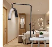 JDKJAG 3000k-6000k Half Moon Lamp, 360° Rotation Eyelash Lamp Dimmable Lash Light Lash Lamp, 1800lm Eyelash Extensions Nail Light for Desk, for Beauty Skincare Tattoo Artists (Black)