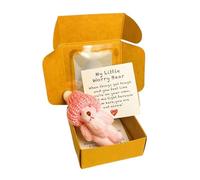 JDKJAG 4 Colors Pocket Bear Hug in A Box, Little Bears in A Box, Pocket Bears, Emotional Support Crochet Bearss, Mini Plush Bear with Inspirational Card Sympathy Gift, Gifts for Friends Family (pink)